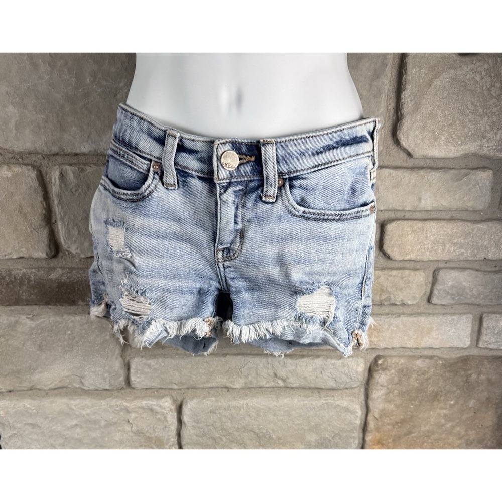 BKE Stella Stretch Denim Shorts Size 23 Women's Buckle Short Shorts Cutoffs